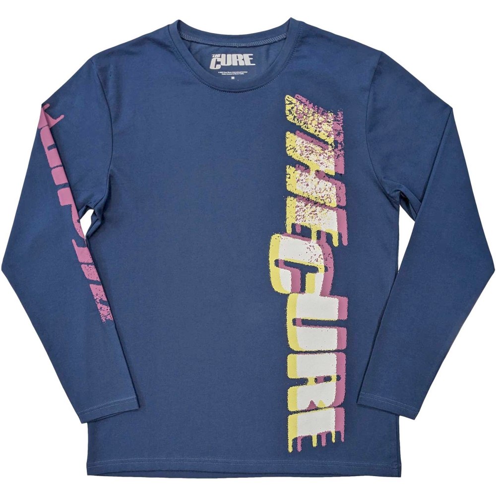 The Cure - Glitched Logo Lange ärmel top - Blau
